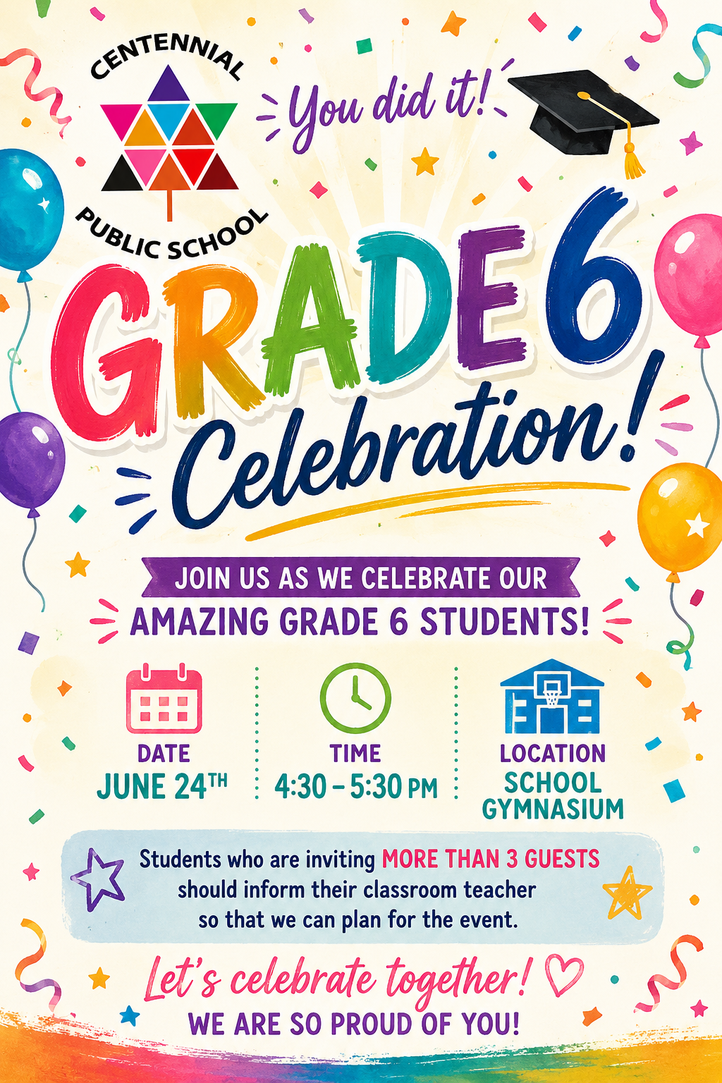 Grade 6 Celebration poster 2026