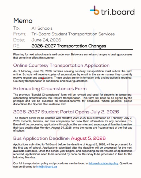 Tri Board Memo