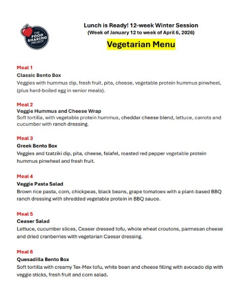 vegetarian menu